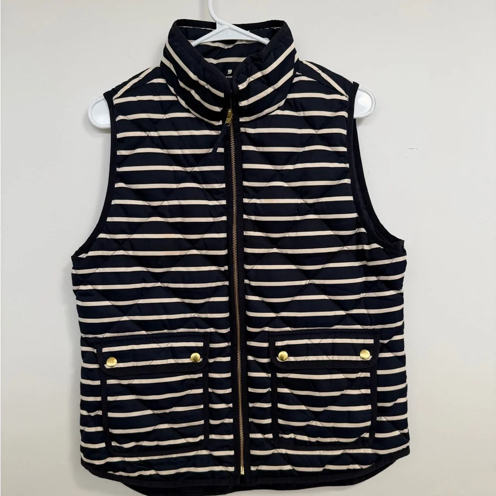 J. Crew Navy and White Striped Womens  Vest- medium